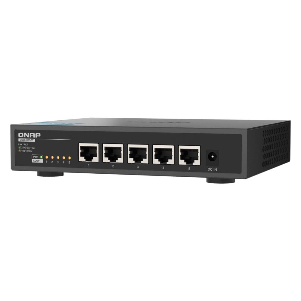 QNAP QSW-3205-5T switch di rete Non gestito 10G Ethernet (100/1000/10000) Desktop Nero