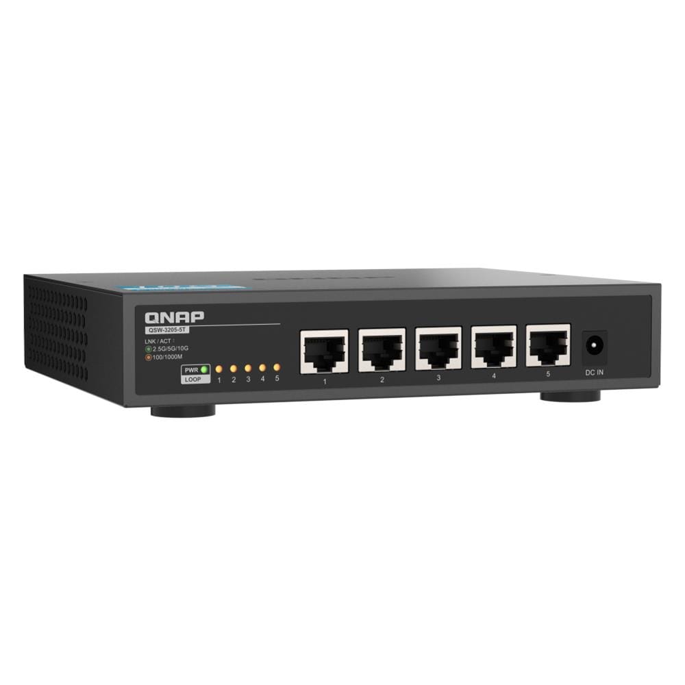 QNAP QSW-3205-5T switch di rete Non gestito 10G Ethernet (100/1000/10000) Desktop Nero