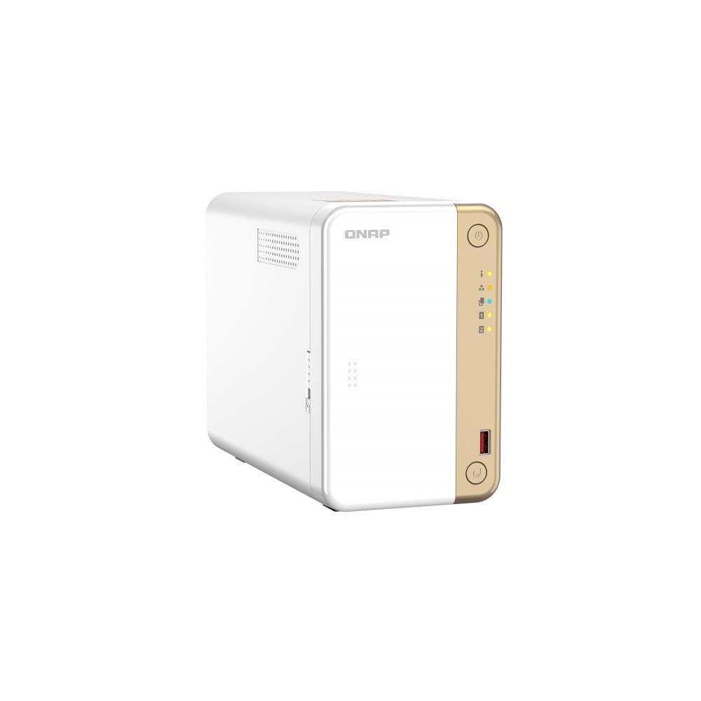 QNAP TS-262 NAS Tower Ethernet LAN Capacità RAM 4 GB 4 USB / 1 HDMI Colore Oro / Bianco
