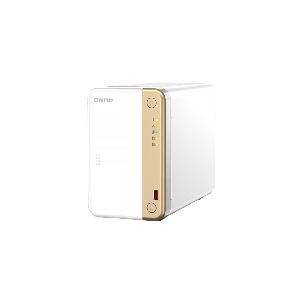QNAP TS-262 NAS Tower Ethernet LAN Capacità RAM 4 GB 4 USB / 1 HDMI Colore Oro / Bianco