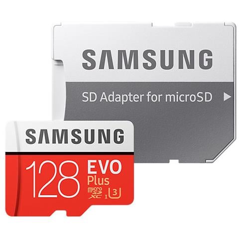 SAMSUNG MicroSD XC EVO Plus Capacità 128 GB UHS-I 3 Classe 10 Velocità fino 100 MB / s con Adattatore SD, ideale per Video in 4K.