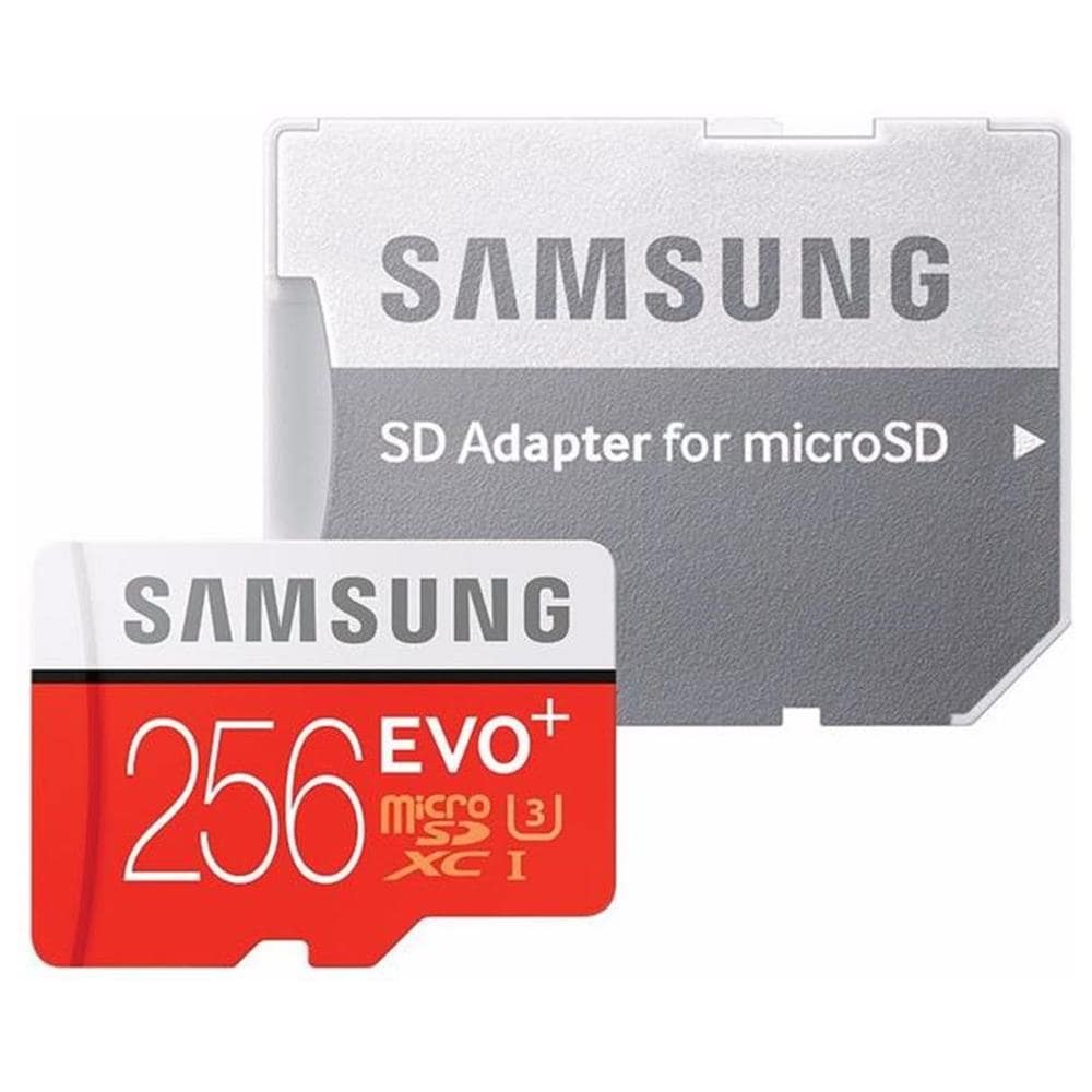 SAMSUNG MicroSD XC EVO Plus Capacità 256 GB UHS-I 3 Classe 10 Velocità fino 100 MB / s con Adattatore SD, ideale per smartphone, tablet, fotocamere e per realizzare video in 4K.