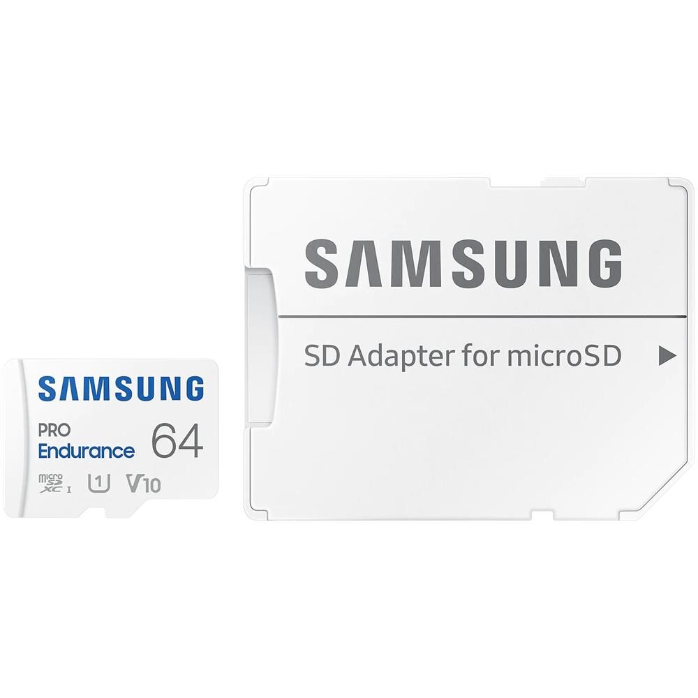 SAMSUNG MicroSD PRO Endurance 64 GB Velocità UHS-I di Classe V10 fino a 100 MB / s in lettura Adattatore SD