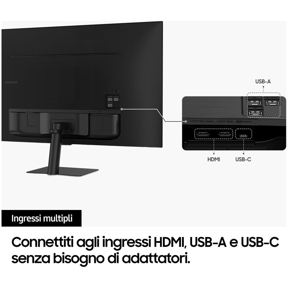 Samsung Monitor 32" LED VA Flat LS32DM700UUXEN 3840 x 2160 4K Ultra HD Tempo di Risposta 4 ms