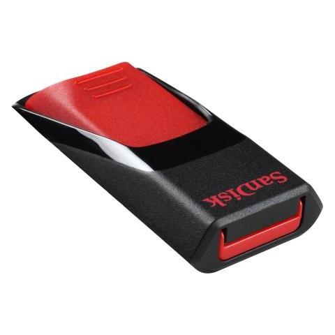 SANDISK Chiavetta USB Cruzer Edge, 64 GB, USB 2.0, 128-bit AES, Slide, Nero, Rosso, SanDisk SecureAccess