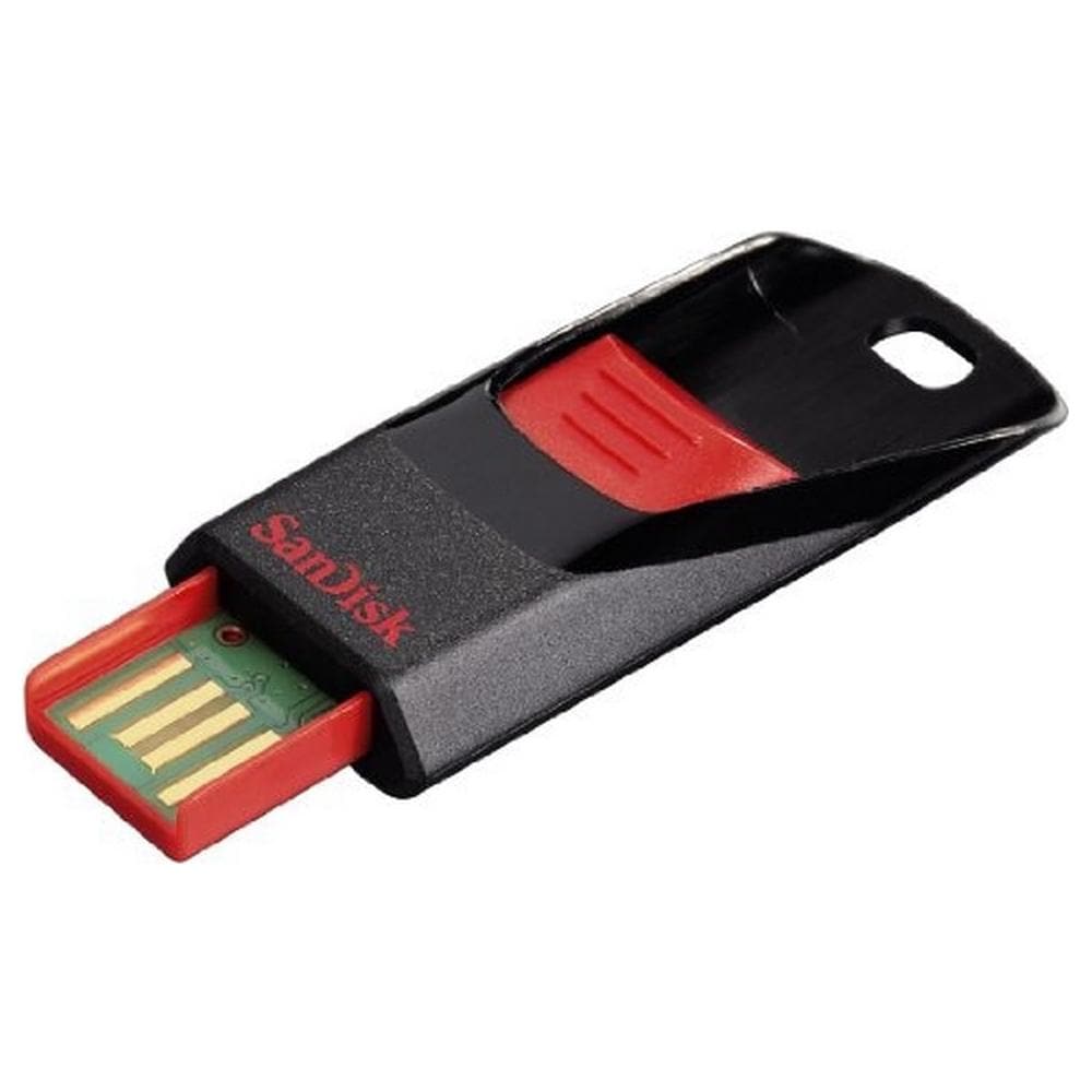 SANDISK Chiavetta USB Cruzer Edge, 64 GB, USB 2.0, 128-bit AES, Slide, Nero, Rosso, SanDisk SecureAccess