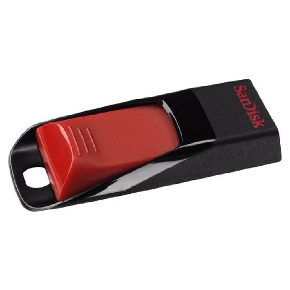 SANDISK Chiavetta USB Cruzer Edge, 64 GB, USB 2.0, 128-bit AES, Slide, Nero, Rosso, SanDisk SecureAccess