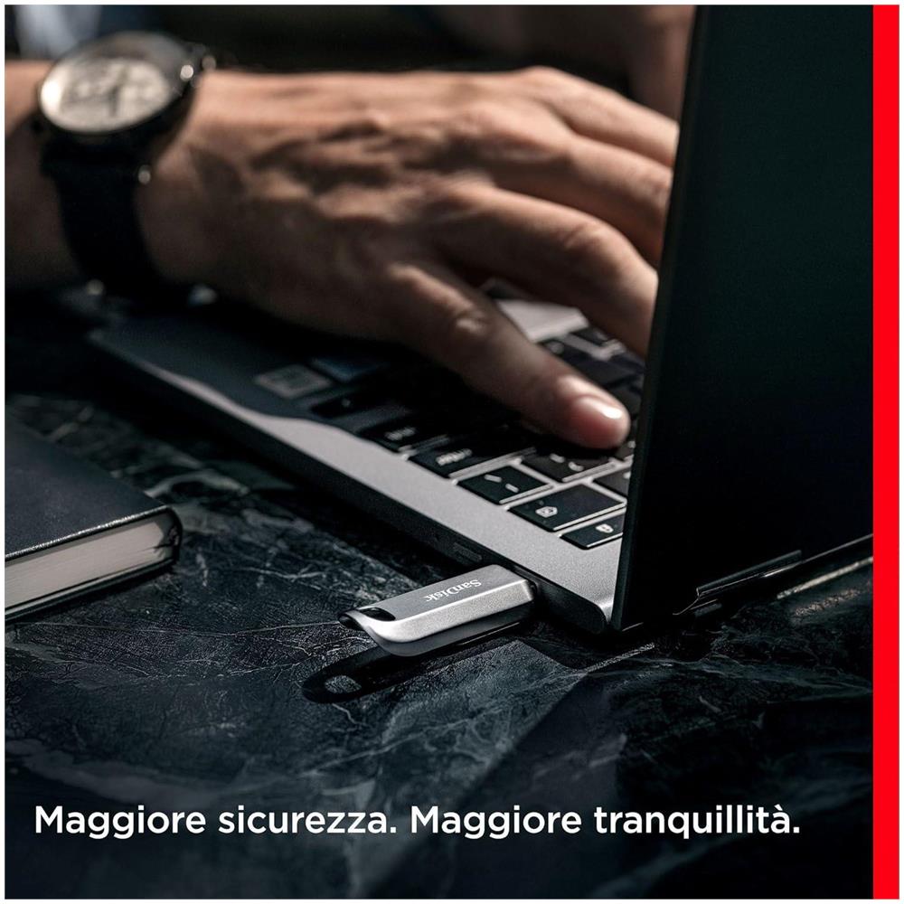 SANDISK Chiavetta USB Ultra Luxe da 256 GB Colore Argento