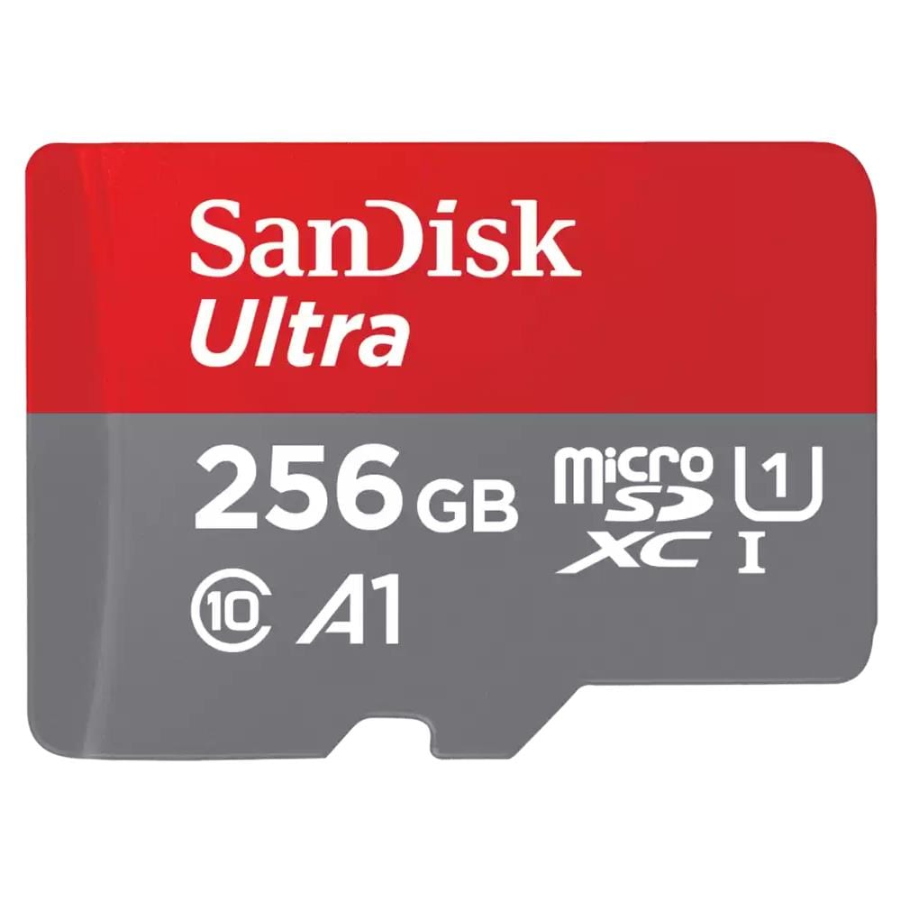 SANDISK Micro SD SDSQUAC-256G-GN6MA 256 GB con Adattatore Classe UHS I, 1 (U1) Rosso Colore Grigio / Rosso