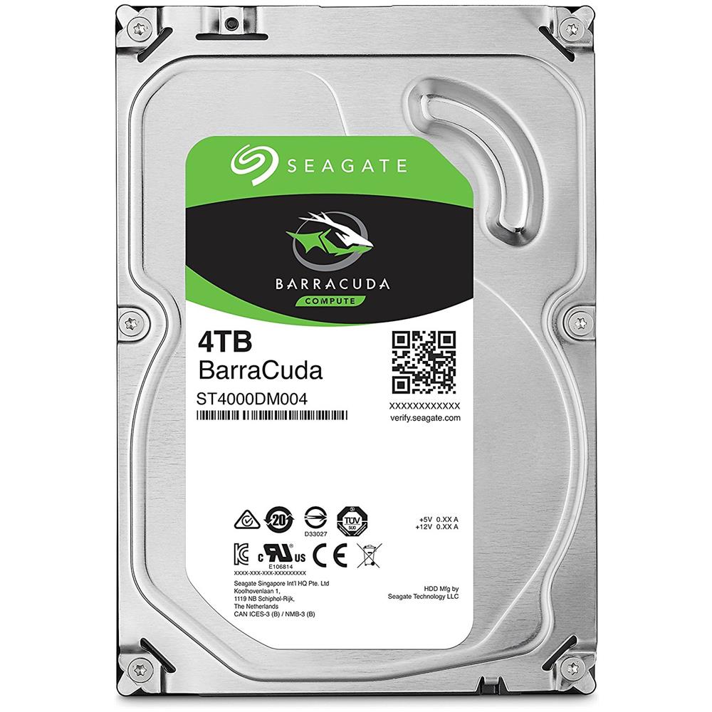 SEAGATE Hard Disk Interno BarraCuda 4 TB 3.5" Interfaccia Sata III 6 Gb / s Buffer 256 MB 5400 Rpm
