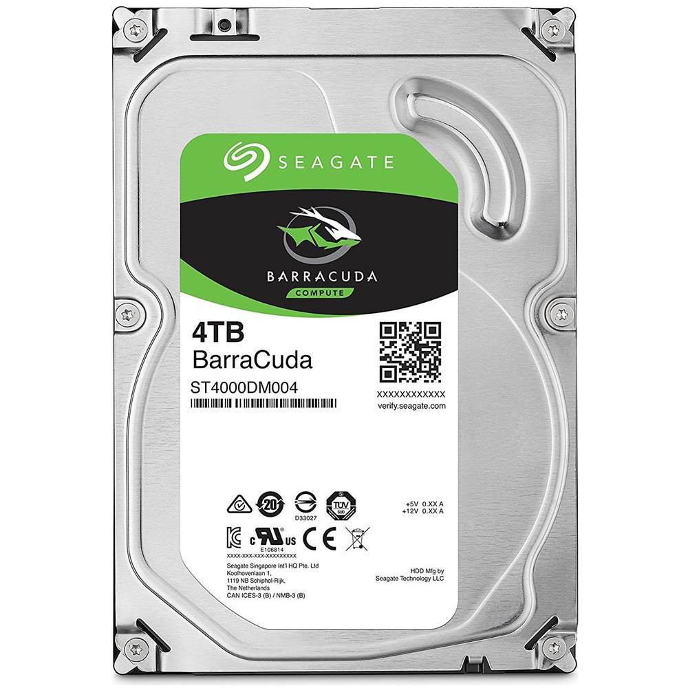 SEAGATE Hard Disk Interno BarraCuda 4 TB 3.5" Interfaccia Sata III 6 Gb / s Buffer 256 MB 5400 Rpm