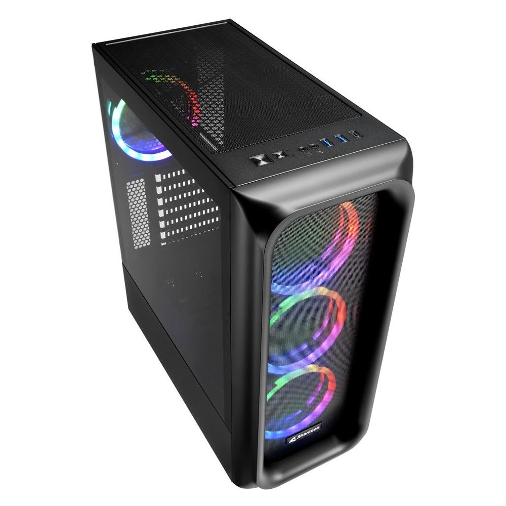 SHARKOON Case TK5M RGB Mini-ITX / Micro-ATX / ATX 2x USB 3.0 / 1x USB 3.2 Colore Nero (Finestrato)