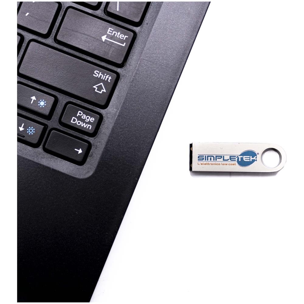 SIMPLETEK Pendrive 64gb Chiavetta Usb Metallo Memoria Penna Pennetta Porta Chiave