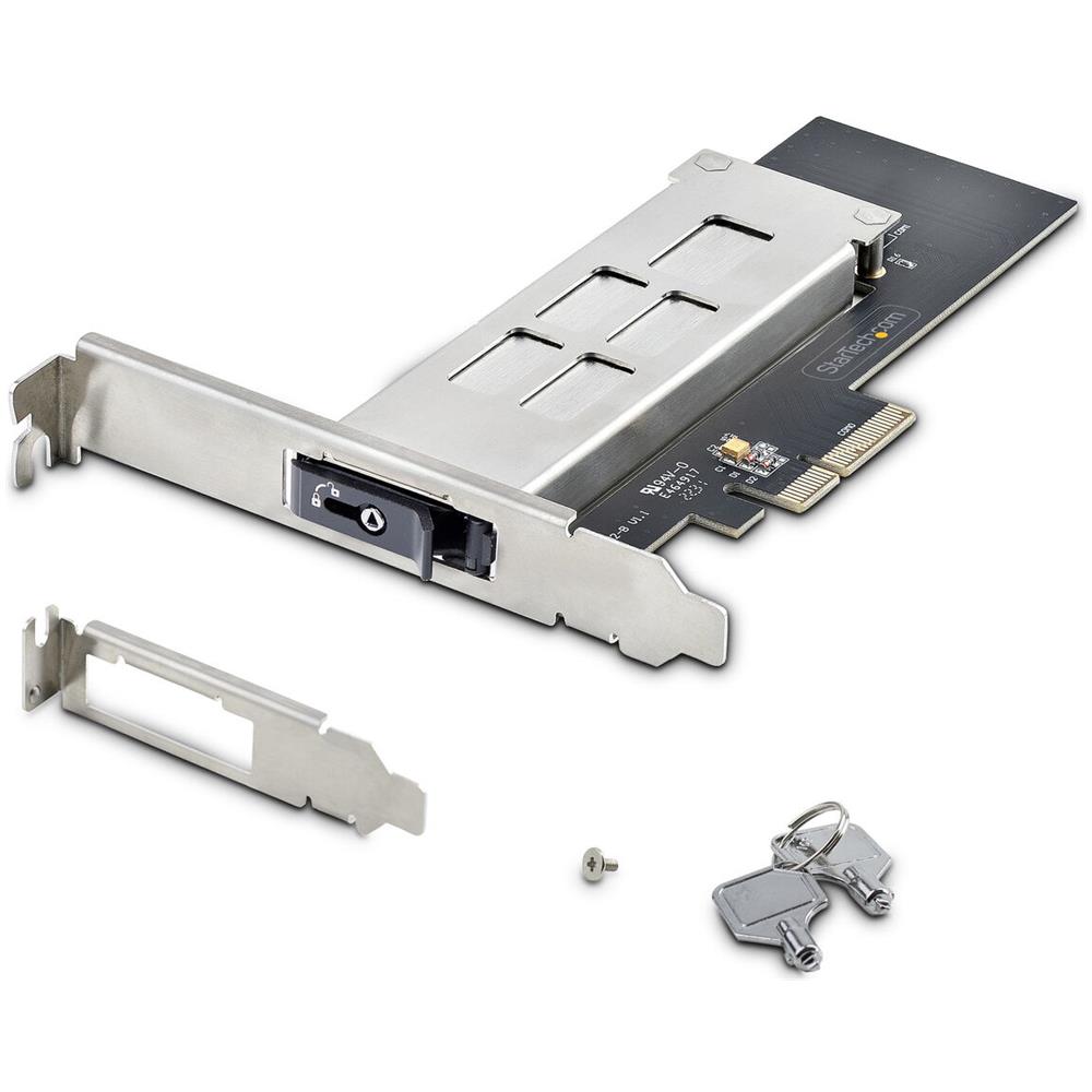 STARTECH.COM Schede di Interfaccia per PC PCIe 4.0 M. 2 64 GB /s Argento Nero