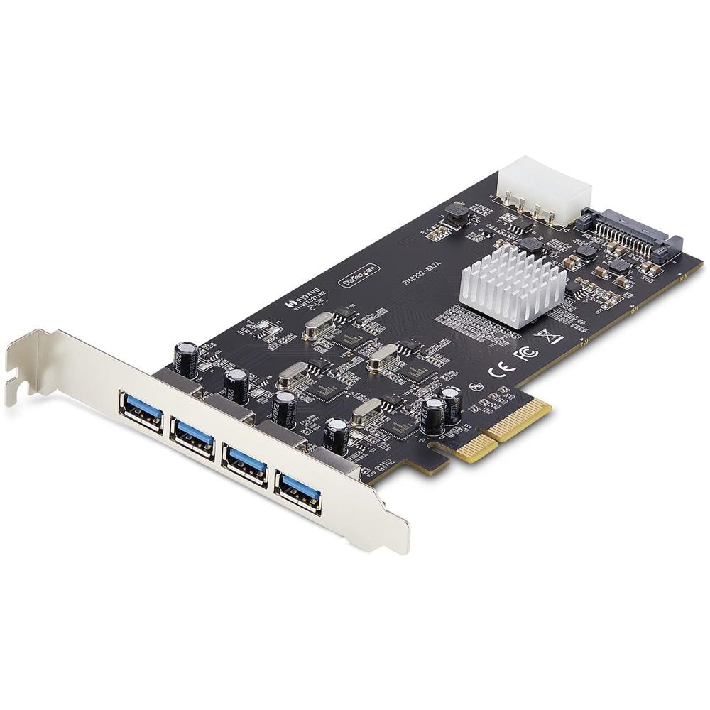 STARTECH.COM Scheda PCIe USB a 4 porte, USB 3.2 5Gbps, scheda di espansione PCI Express con 4 controller USB indipendenti, 4 porte USB-A, Windows /macOS /Linux