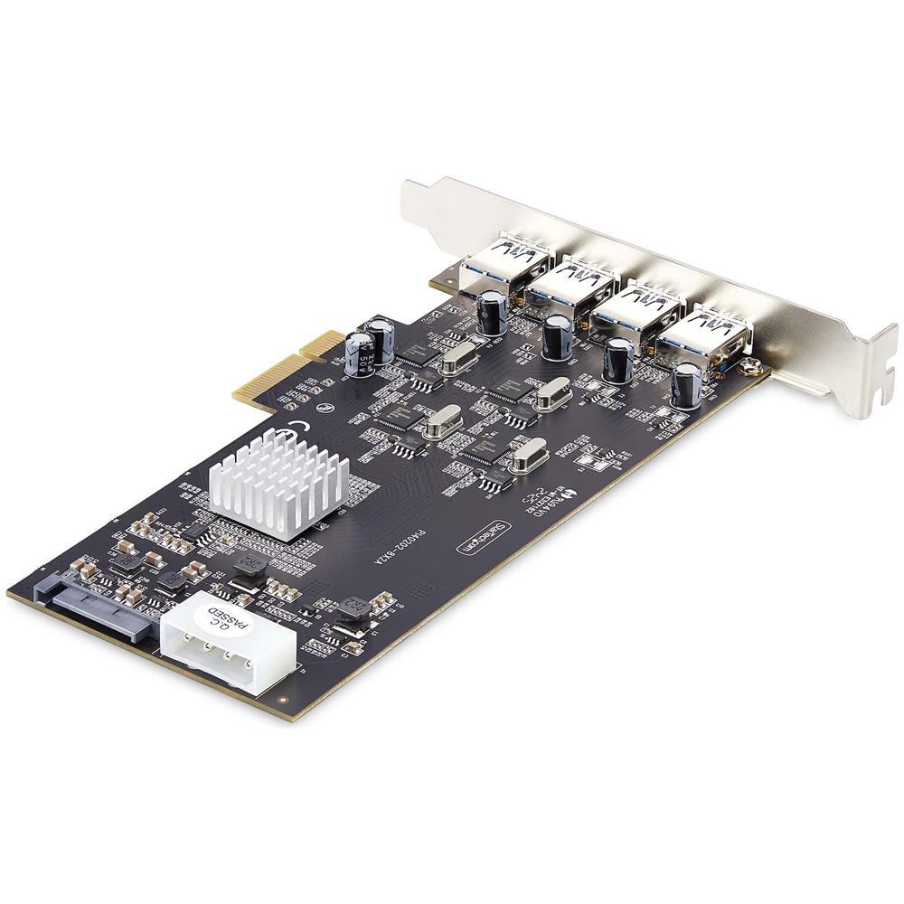 STARTECH.COM Scheda PCIe USB a 4 porte, USB 3.2 5Gbps, scheda di espansione PCI Express con 4 controller USB indipendenti, 4 porte USB-A, Windows /macOS /Linux