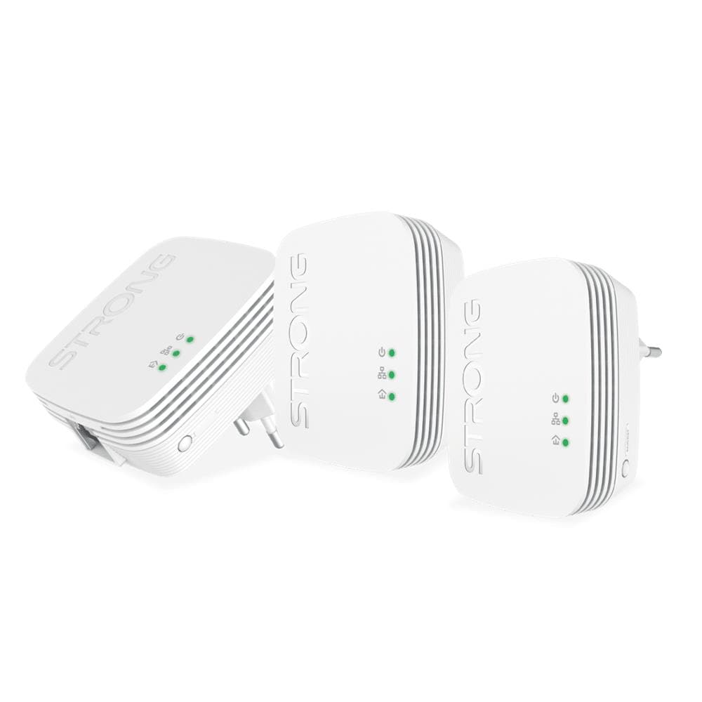 Strong Powerline 600 Triple Pack Mini 600 Mbit /s Collegamento ethernet LAN Bianco 3 pz