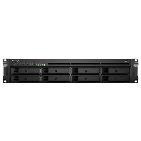 SYNOLOGY NAS SYNOLOGY RS1221+ x 8HD 3.5" / 2.5"SATA> NO HD< RACK-QuadCore 2.2GHz-DDR4 4Gb ECC-4P 1GbE Rj45-2P USB3.2+1P eSATA-Supp. 40 telec.
