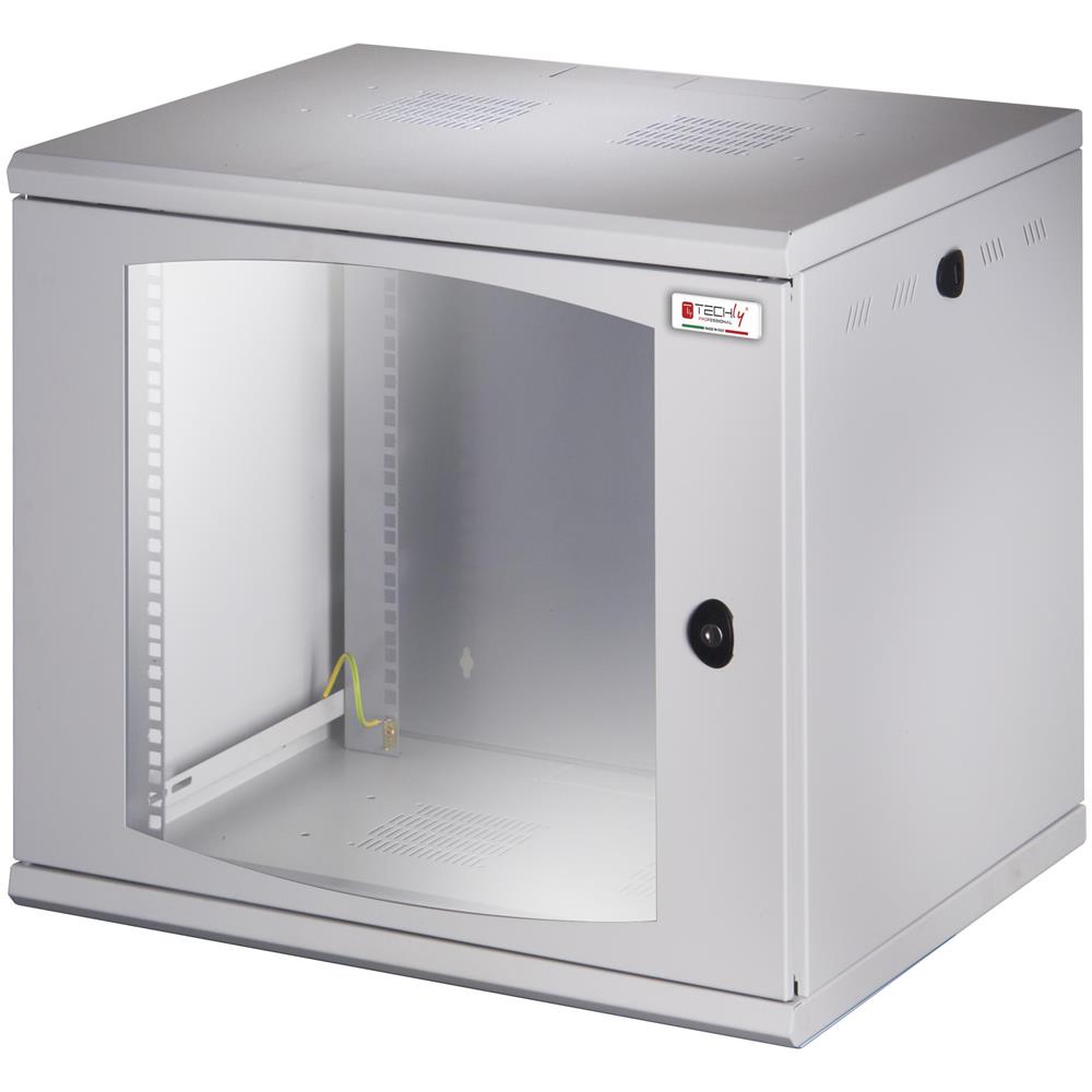 TECHLY I-CASE EW-2009BK5 - Armadio Rack 19'' a muro 10 unità sezione unica prof. 500mm Nero