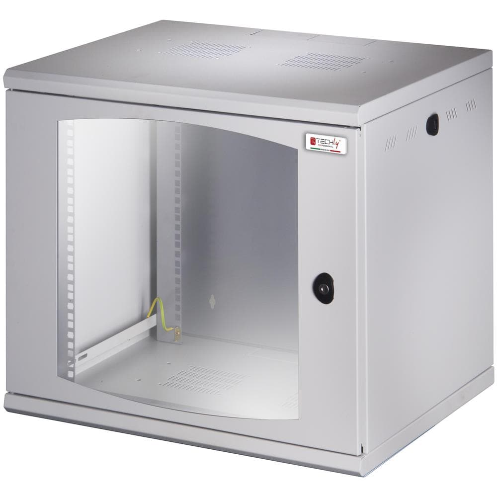 TECHLY I-CASE EW-2009G5 - Armadio Rack 19'' a muro 10 unità sezione unica prof. 500mm Grigio