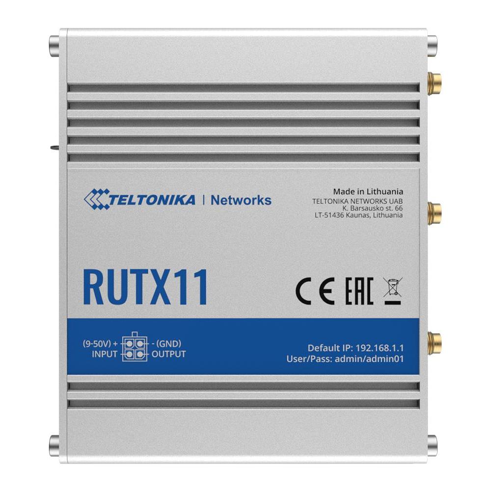 TELTONIKA Teltonika Rutx11 Industrial Lte Cat 6 Router, Dual Sim, 4x Ge, Wave-2 802.11 Ac Up To 867mbps