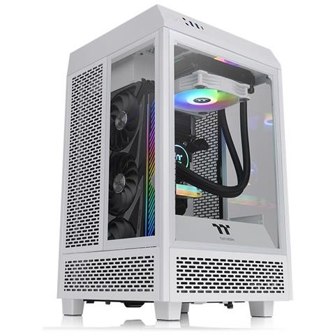 THERMALTAKE Case The Tower 100 Snow Mini Tower Mini-ITX 2 Porte USB 3.0 1 Porta USB 3.1 Colore Bianco (Finestrato)