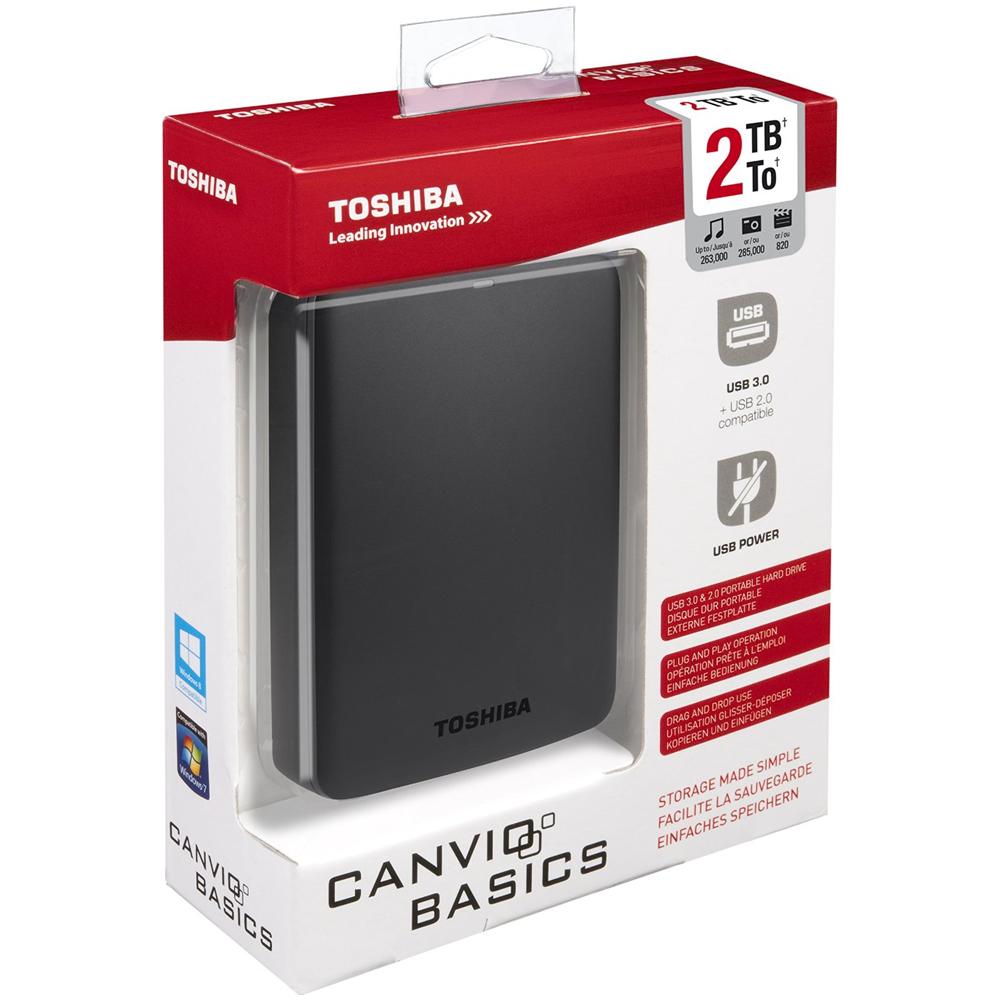 TOSHIBA Hard Disk Portatile Canvio Basics 2 TB 2.5" Interfaccia USB 3.0 (Compatibile USB 2.0)