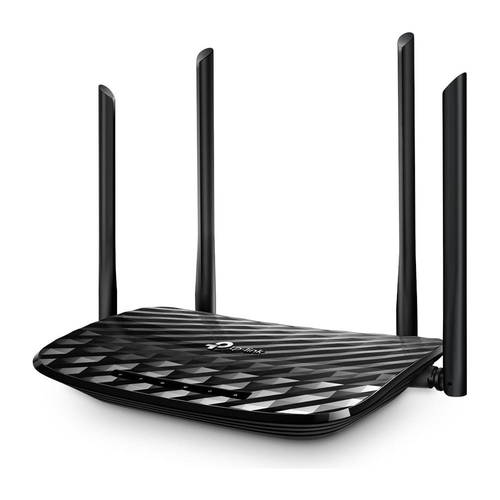 TP-LINK Archer C6 Gigabit Router Wi-Fi Dual Band AC1200 Wireless, 5 Porte Gigabit, 4 Antenne Esterne e 1 Antenna Interna, 2.4GHz / 5GHz, Modalità Access Point, MU-MIMO, Rete Ospite, Nero