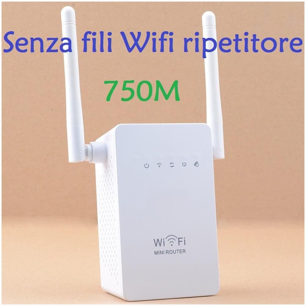 TrAdE shop Traesio® Boas 750m Wireless-n Lan Wifi Ripetitore Ap Estensione Wifi 2.4g Con 2 Antenne