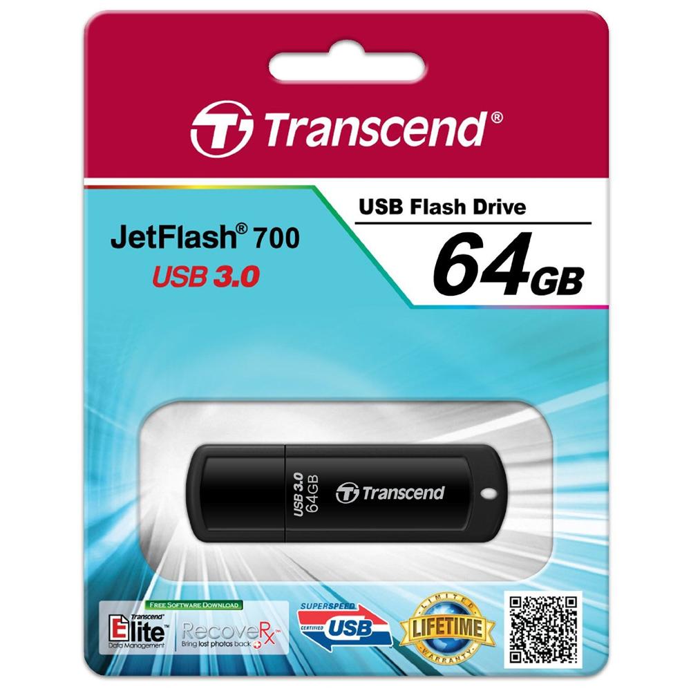 Transcend Chiavetta USB JetFlash 700 64 GB Interfaccia USB 3.0 Colore Nero