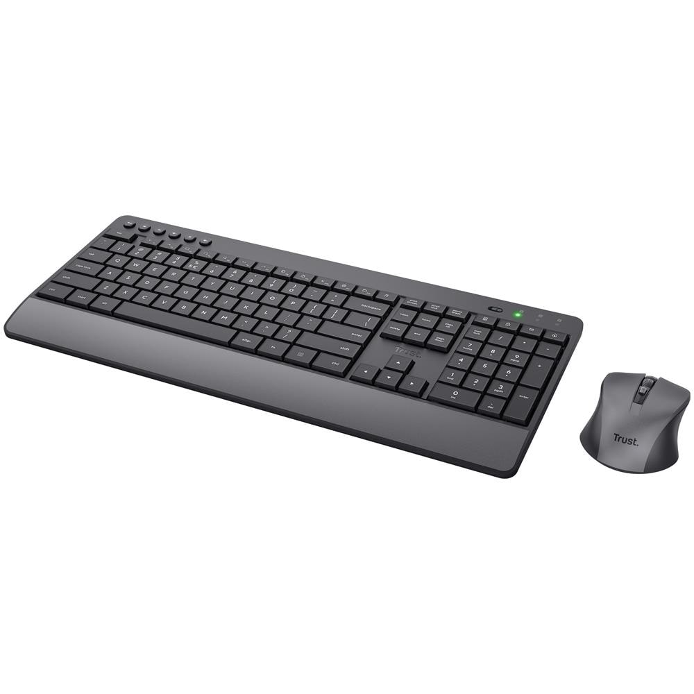 TRUST Trezo Kit Tastiera Wireless (Layout Italiano) + Mouse Wireless Ottico 2400 DPI Colore Nero