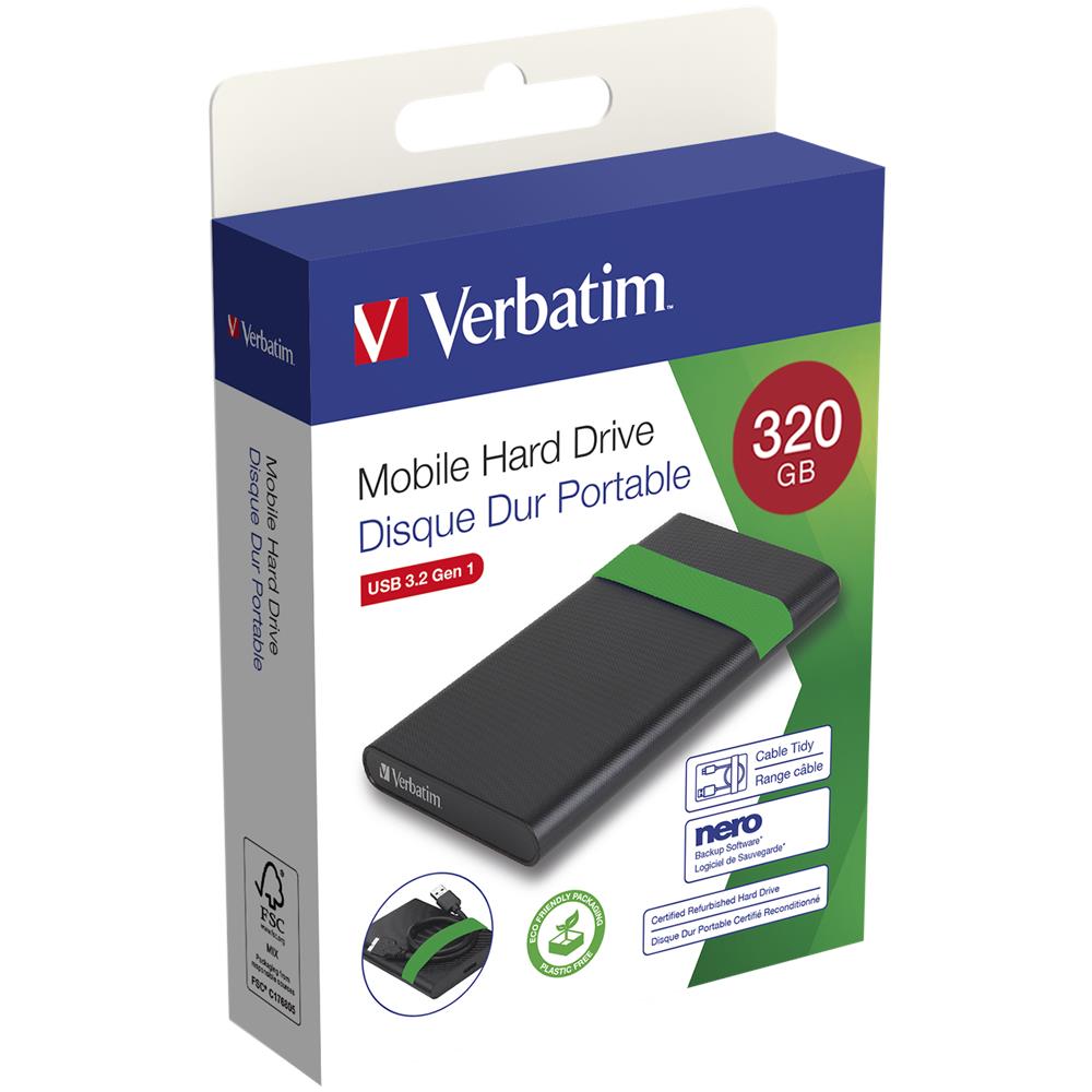 Verbatim 53110 disco rigido esterno 320 GB Nero, Verde