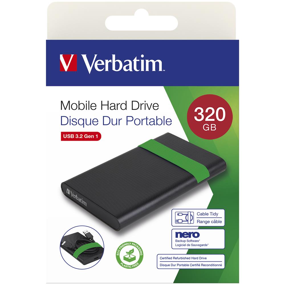 Verbatim 53110 disco rigido esterno 320 GB Nero, Verde