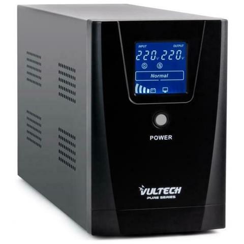 VULTECH Gruppo di Continuità UPS Pure Line Interactive 1000 VA / 800W 2 Prese Schuko