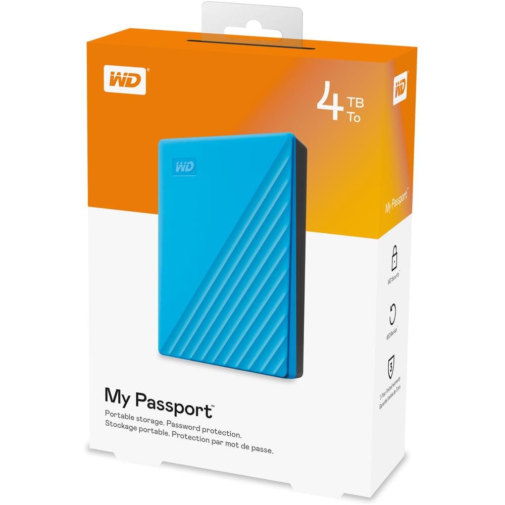 WESTERN DIGITAL Hard Disk Esterno My Passport 4 TB Interfaccia USB 3.0