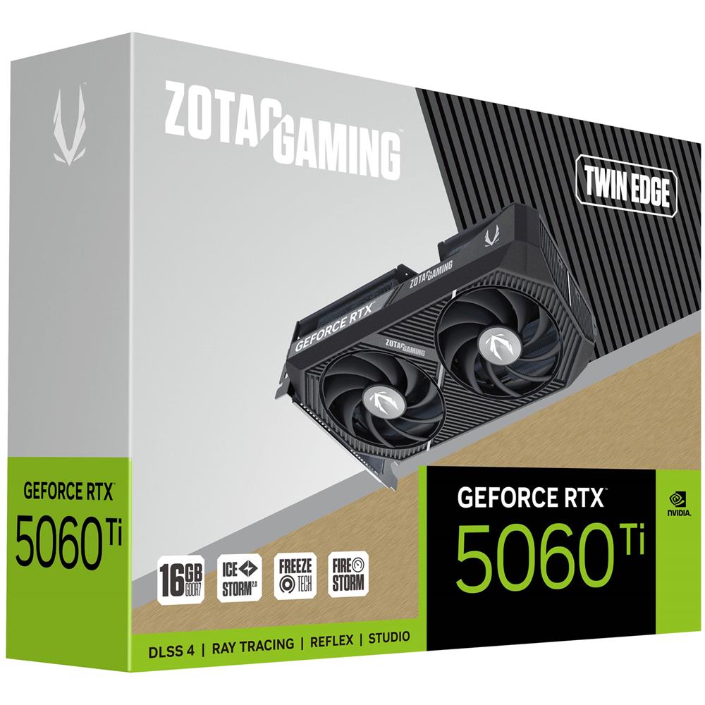 ZOTAC GeForce RTX 5060 Ti Twin Edge 16GB GDDR7 DLSS4 1*HDMI / 3*DisplayPort PCi Ex 5.0 16x